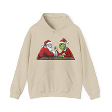 Load image into Gallery viewer, Santa vs Grinch – Christmas Arm Wrestle Hoodie (Unisex) Sand