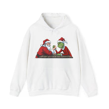 Load image into Gallery viewer, Santa vs Grinch – Christmas Arm Wrestle Hoodie (Unisex) White