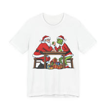Load image into Gallery viewer, Santa vs The Grinch – Funny Christmas Graphic Tee (Unisex) White L