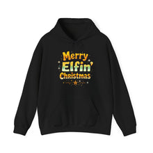 Load image into Gallery viewer, Merry Elfin Christmas – Funny Holiday Hoodie (Unisex) Black