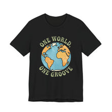 Load image into Gallery viewer, One World, One Groove – Global Unity Music Tee (Unisex) Black
