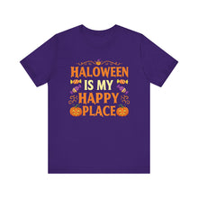 Load image into Gallery viewer, Halloween Is My Happy Place – Spooky Season Graphic Tee (Unisex) Team Purple
