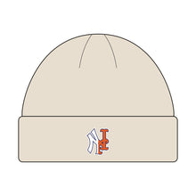 Load image into Gallery viewer, Yankees Mets Split Knit Beanie Hat One size Ecru
