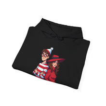 Load image into Gallery viewer, Where’s Waldo and Carmen Sandiego – Retro Mystery Crossover Pull-Over Hoodie (Unisex)