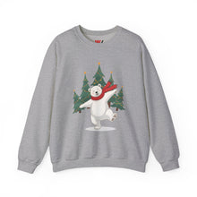 Load image into Gallery viewer, Dancing Polar Bear – Festive Holiday Sweatshirt (Unisex) Sport Grey