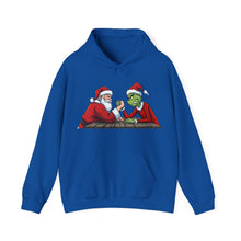 Load image into Gallery viewer, Santa vs Grinch – Christmas Arm Wrestle Hoodie (Unisex) Royal