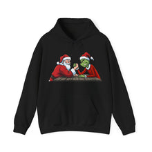 Load image into Gallery viewer, Santa vs Grinch – Christmas Arm Wrestle Hoodie (Unisex) Black