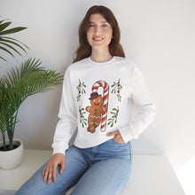 Load image into Gallery viewer, Gingerbread Man with Candy Cane – Holiday Sweatshirt