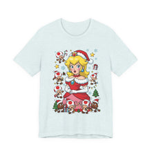 Load image into Gallery viewer, Mrs. Claus Princess Peach – Festive Christmas Tee (Unisex) Heather Ice Blue