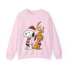 Load image into Gallery viewer, Snoopy x Max – Cute Christmas Crossover Sweatshirt Light Pink