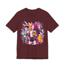Load image into Gallery viewer, K-Pop Demon Hunters Singing – Anime Music Graphic Tee Maroon