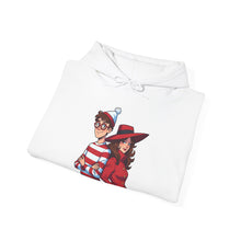 Load image into Gallery viewer, Where’s Waldo and Carmen Sandiego – Retro Mystery Crossover Pull-Over Hoodie (Unisex)