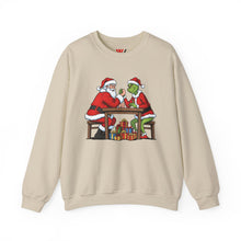 Load image into Gallery viewer, Santa vs Grinch – Christmas Arm Wrestle Sweater (Unisex) Sand