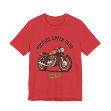 Load image into Gallery viewer, Vintage Speed Club – Retro Racing Motorsport Tee (Unisex) Heather Red
