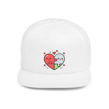 Load image into Gallery viewer, Puzzled Heart Snapback Hat | Valentines Gift White One size