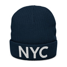 Load image into Gallery viewer, NYC Knit Beanie Hat Navy One size
