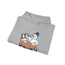 Load image into Gallery viewer, Snowman in Hot Tub – Funny Holiday Pullover Hoodie