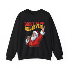 Load image into Gallery viewer, Don’t Stop, Believin’ – Santa Christmas Sweatshirt (Unisex) Black