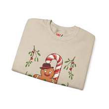 Load image into Gallery viewer, Gingerbread Man with Candy Cane – Holiday Sweatshirt
