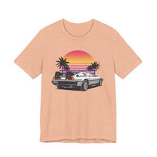 Load image into Gallery viewer, Retro DeLorean Car – Vintage 80s Futuristic Tee (Unisex) Heather Peach
