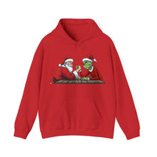 Load image into Gallery viewer, Santa vs Grinch – Christmas Arm Wrestle Hoodie (Unisex) Red