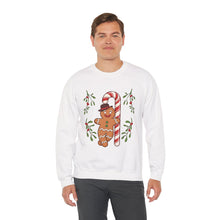 Load image into Gallery viewer, Gingerbread Man with Candy Cane – Holiday Sweatshirt