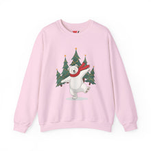 Load image into Gallery viewer, Dancing Polar Bear – Festive Holiday Sweatshirt (Unisex) Light Pink