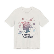 Load image into Gallery viewer, Cosmic Dreamer – Retro Space Aesthetic Graphic Tee (Unisex) Heather Cement
