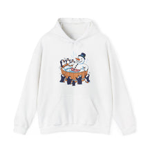 Load image into Gallery viewer, Snowman in Hot Tub – Funny Holiday Pullover Hoodie White