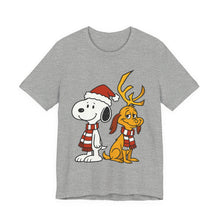 Load image into Gallery viewer, Snoopy x Max – Cute Christmas Crossover Tee (Unisex) Athletic Heather