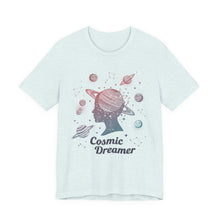 Load image into Gallery viewer, Cosmic Dreamer – Retro Space Aesthetic Graphic Tee (Unisex) Heather Ice Blue
