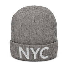 Load image into Gallery viewer, NYC Knit Beanie Hat Light Grey Melange One size

