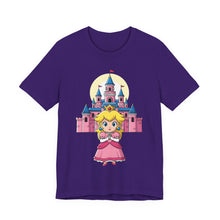 Load image into Gallery viewer, Chibi Princess Peach Castle – Cute Gamer Tee (Unisex) Team Purple