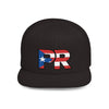Snapback Hat - PR Puerto Rico Flag Flat Bill Snapback