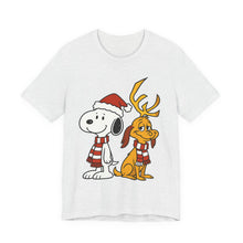 Load image into Gallery viewer, Snoopy x Max – Cute Christmas Crossover Tee (Unisex) Ash