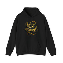 Load image into Gallery viewer, You Are Enough – Positive Affirmation Pull-Over Hoodie (Unisex) Black