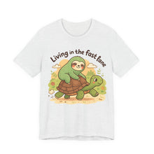 Load image into Gallery viewer, Sloth and Turtle &quot;Living In The Fast Lane&quot; Funny Tee
