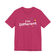 Load image into Gallery viewer, I’m Different – Bold Unique Statement Graphic Tee (Unisex) Berry