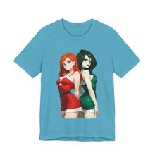 Load image into Gallery viewer, Shego x Kim – Anime Christmas Crossover Tee (Unisex) Heather Aqua
