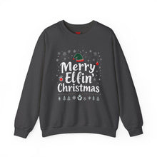 Load image into Gallery viewer, Merry Elfin Christmas – Funny Holiday Sweatshirt (Unisex) Dark Heather