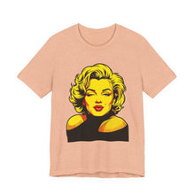 Load image into Gallery viewer, Marilyn Monroe Pop Art Wink Kiss Unisex Graphic Tee Heather Peach
