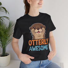 Load image into Gallery viewer, Otterly Awesome – Funny Animal Pun Graphic Tee (Unisex)