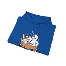 Load image into Gallery viewer, Snowman in Hot Tub – Funny Holiday Pullover Hoodie