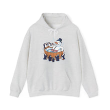 Load image into Gallery viewer, Snowman in Hot Tub – Funny Holiday Pullover Hoodie Ash