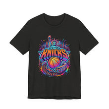 Load image into Gallery viewer, New York Knicks Neon Basketball T-Shirt Black Heather