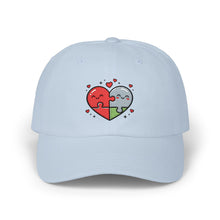 Load image into Gallery viewer, Puzzled Heart - Dad Hat | Love &amp; Friendship Gift Light Blue One size
