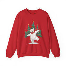 Load image into Gallery viewer, Dancing Polar Bear – Festive Holiday Sweatshirt (Unisex) Red
