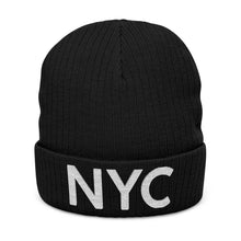 Load image into Gallery viewer, NYC Knit Beanie Hat Black One size
