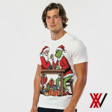 Load and play video in Gallery viewer, Santa vs The Grinch – Funny Christmas Graphic Tee (Unisex)