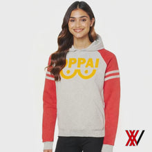 Load and play video in Gallery viewer, OPPAI Varsity Raglan Pull Over Hoodie
